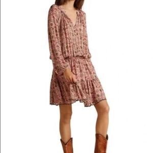 Velvet by Graham and Spencer Lightweight Lined Long Sleeve Waisted Dress Large